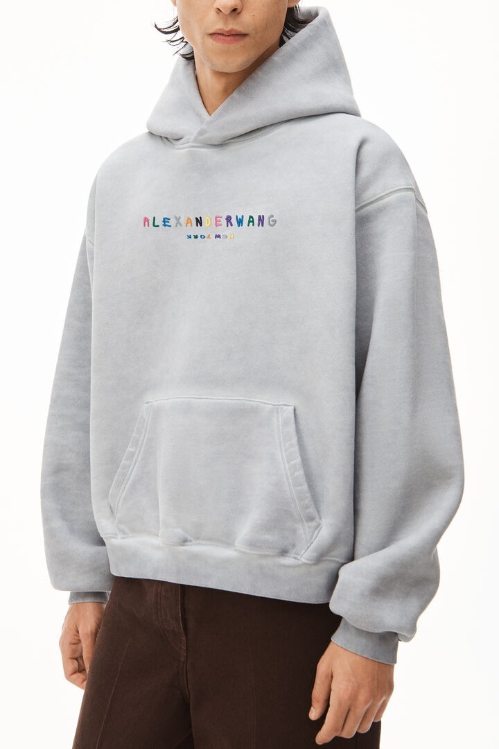 【alexander wang】デンスフリース カラフルロゴ フーディー