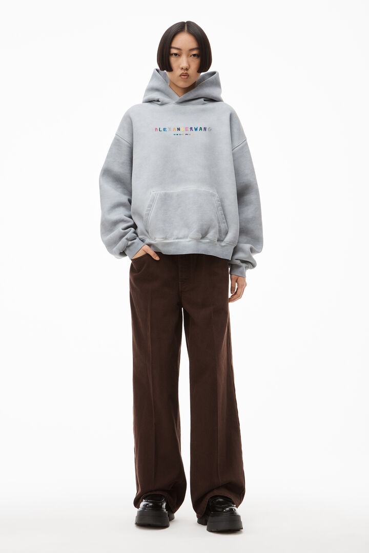 【alexander wang】デンスフリース カラフルロゴ フーディー