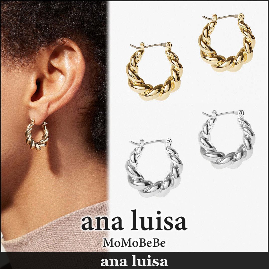 【国内発送・関税込】ana luisa パリツイストフープピアス