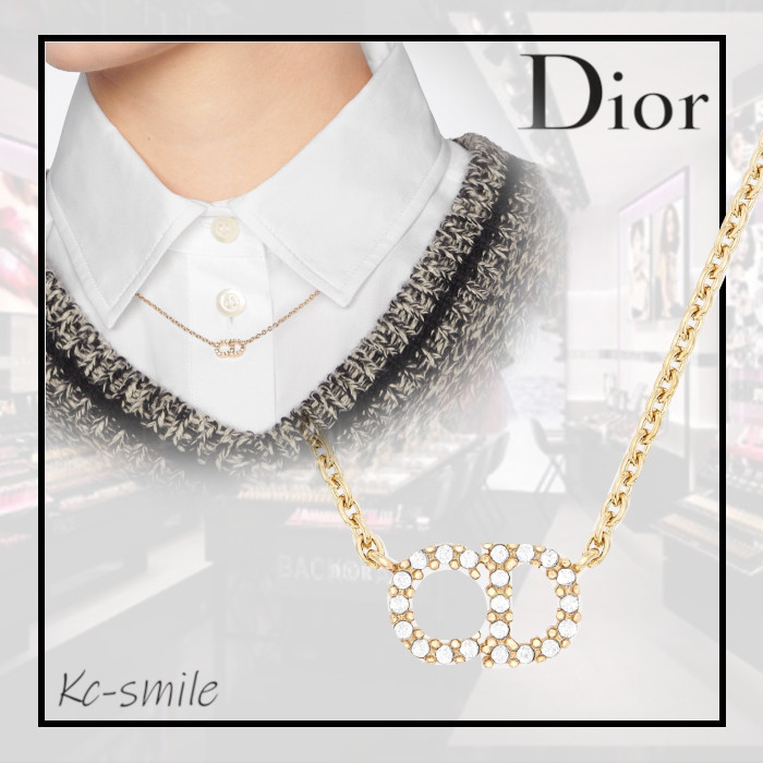 DIOR CLAIR D LUNE ネックレス メタル & クリスタル チェーン