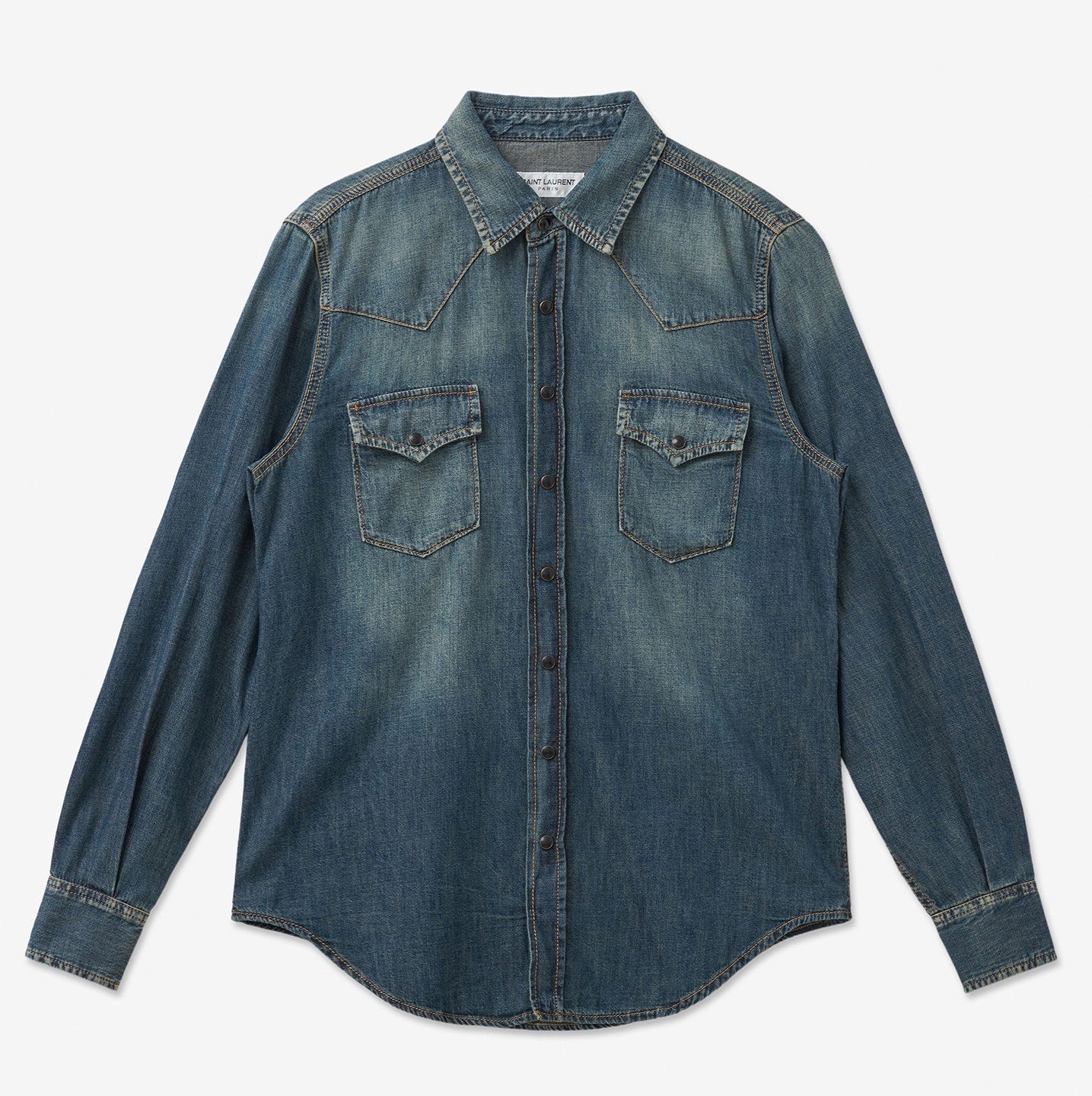 史上最も激安 SAINT LAURENT サンローラン デニムウエスタンシャツ M