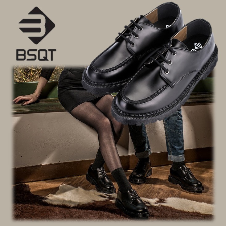 BSQT★875 NICE KOLFE DERBY SHOES LUCY BLACK