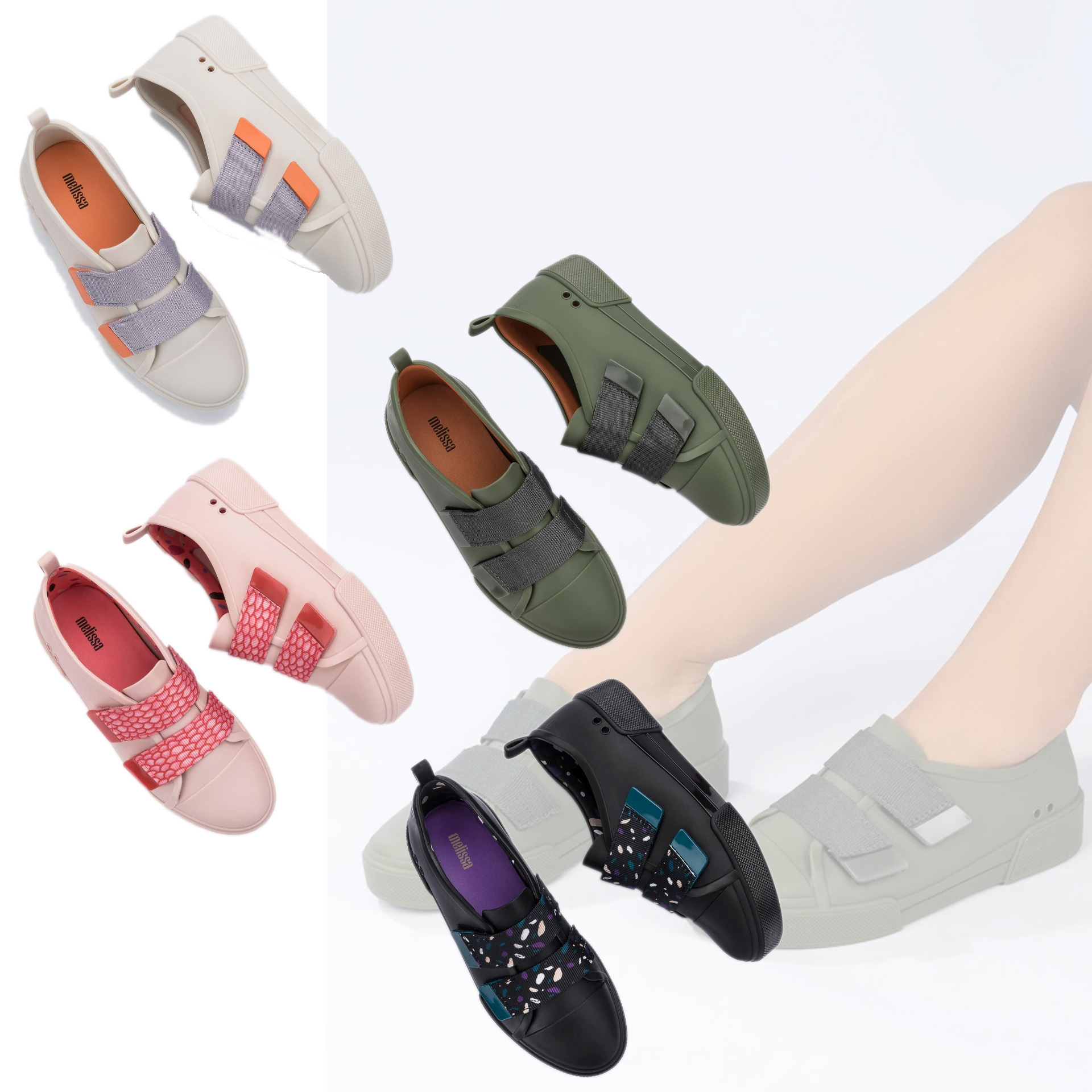 Melissa(メリッサ) Cool Sneaker ベルクロ 二本ベルト 雨の日◎