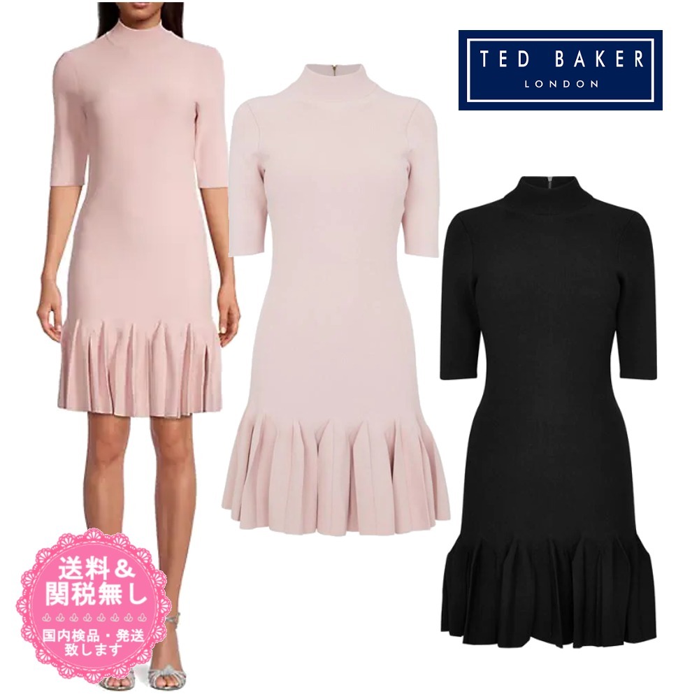 【TED BAKER】リブ編み ハイネック キャンディー ワンピース