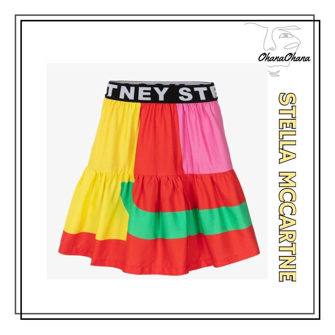 ★Stella McCartney★大人の方も カラーブロック ロゴ スカート