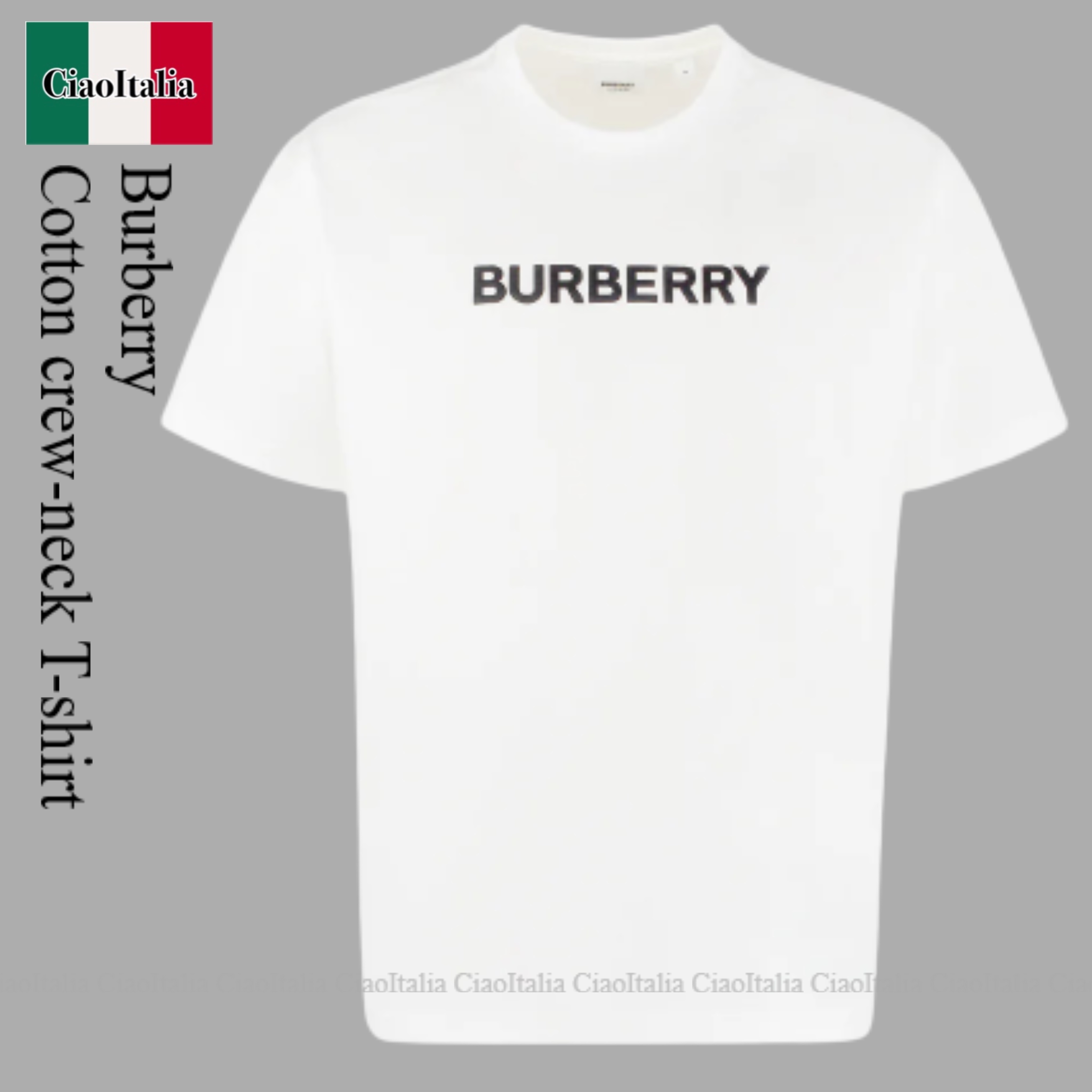 BURBERRY ロゴプリント コットン オーバーサイズTシャツ www