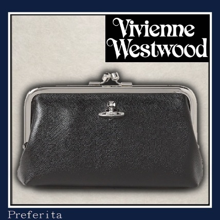 Vivienne Westwood】口金ポーチ シンプル レザー DIAMANTE ORB ...