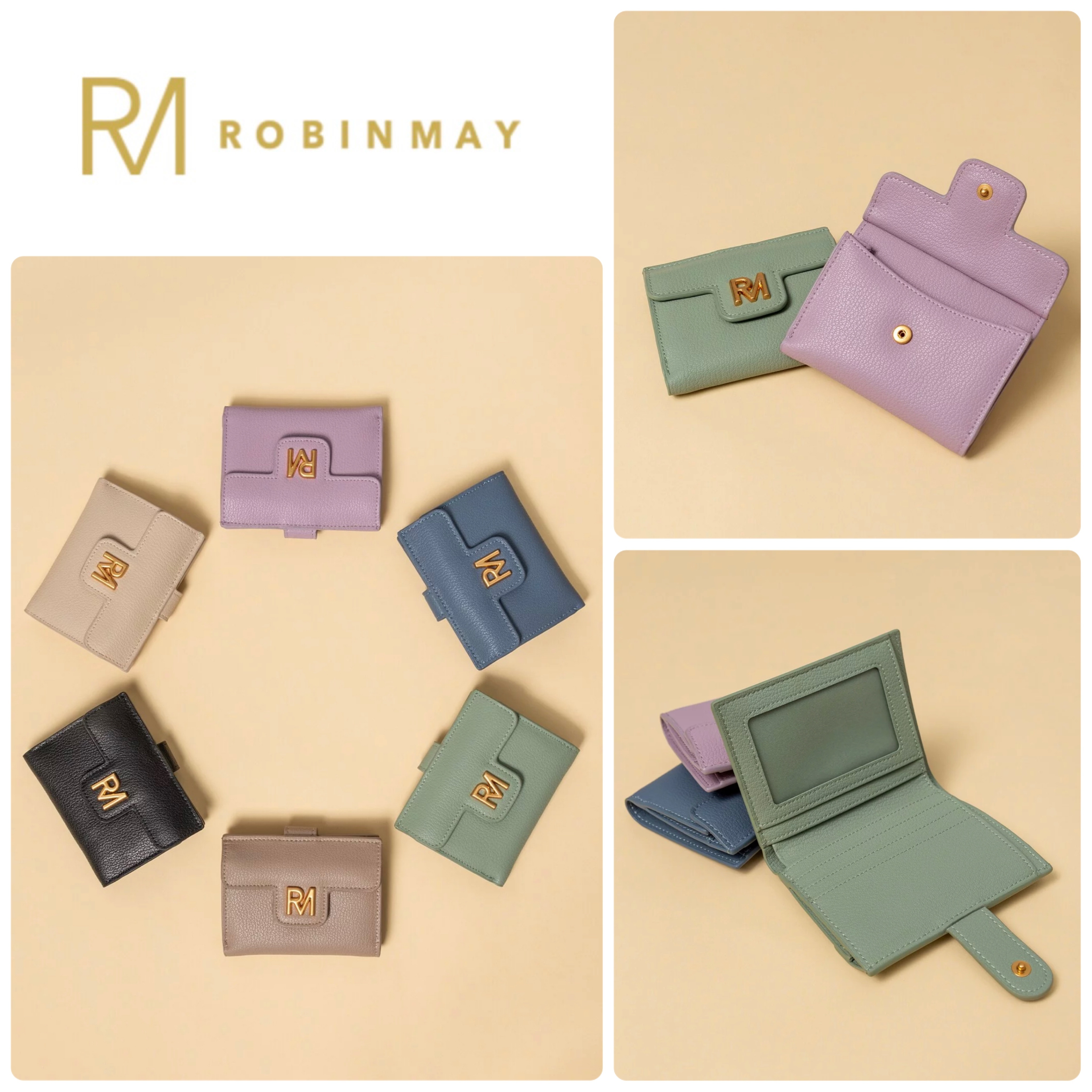 ★ROBINMAY☆洛絲真皮薄短夾 L079 折りたたみ財布/送料込