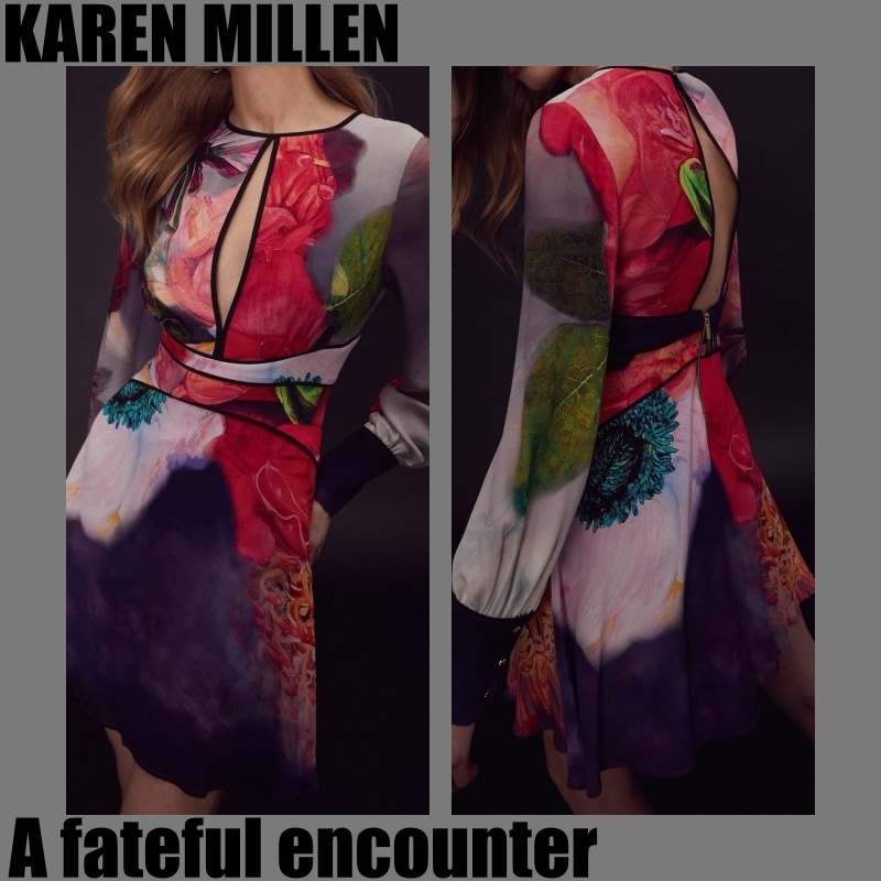 【KAREN MILLEN】バルーンスリーブ ウーブンミニドレス♪ 【KAREN MILLEN】バルーンスリーブ ウーブンミニドレス♪