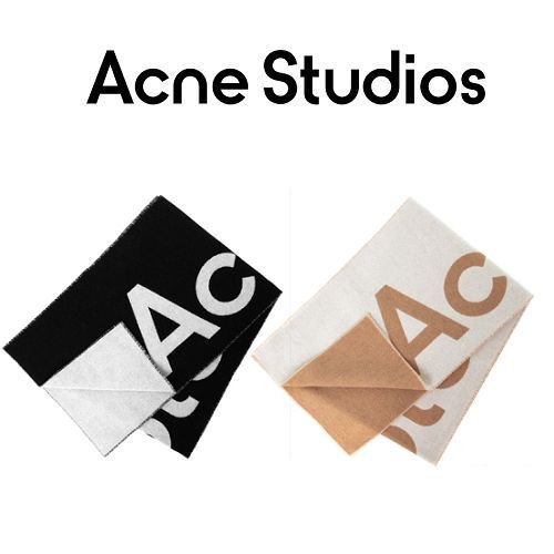 ☆Acne Studios☆ Logo Jaquard Scarf リバーシブルマフラー♪