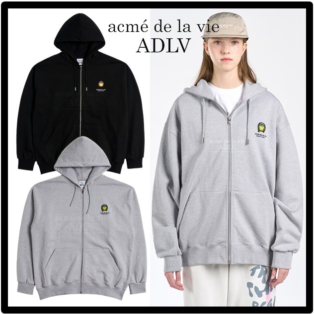 関税込★ACME DE LA VIE X Smiley★BIKER SMILEY WAPPEN HOODIE