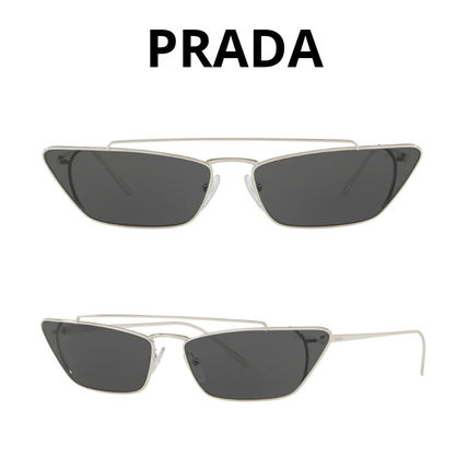 PRADA プラダ サングラス シルバー - 4500525A0095 シルバー（銀色）系 PRADA(プラダ) サングラス(レディース