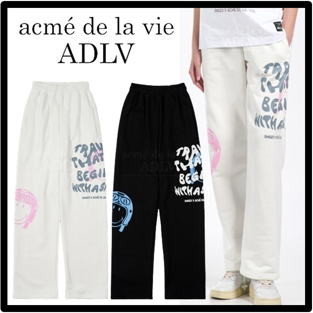 ☆関税込☆ACME DE LA VIE X Smiley★TRAVEL THAT BEGINS PANTS