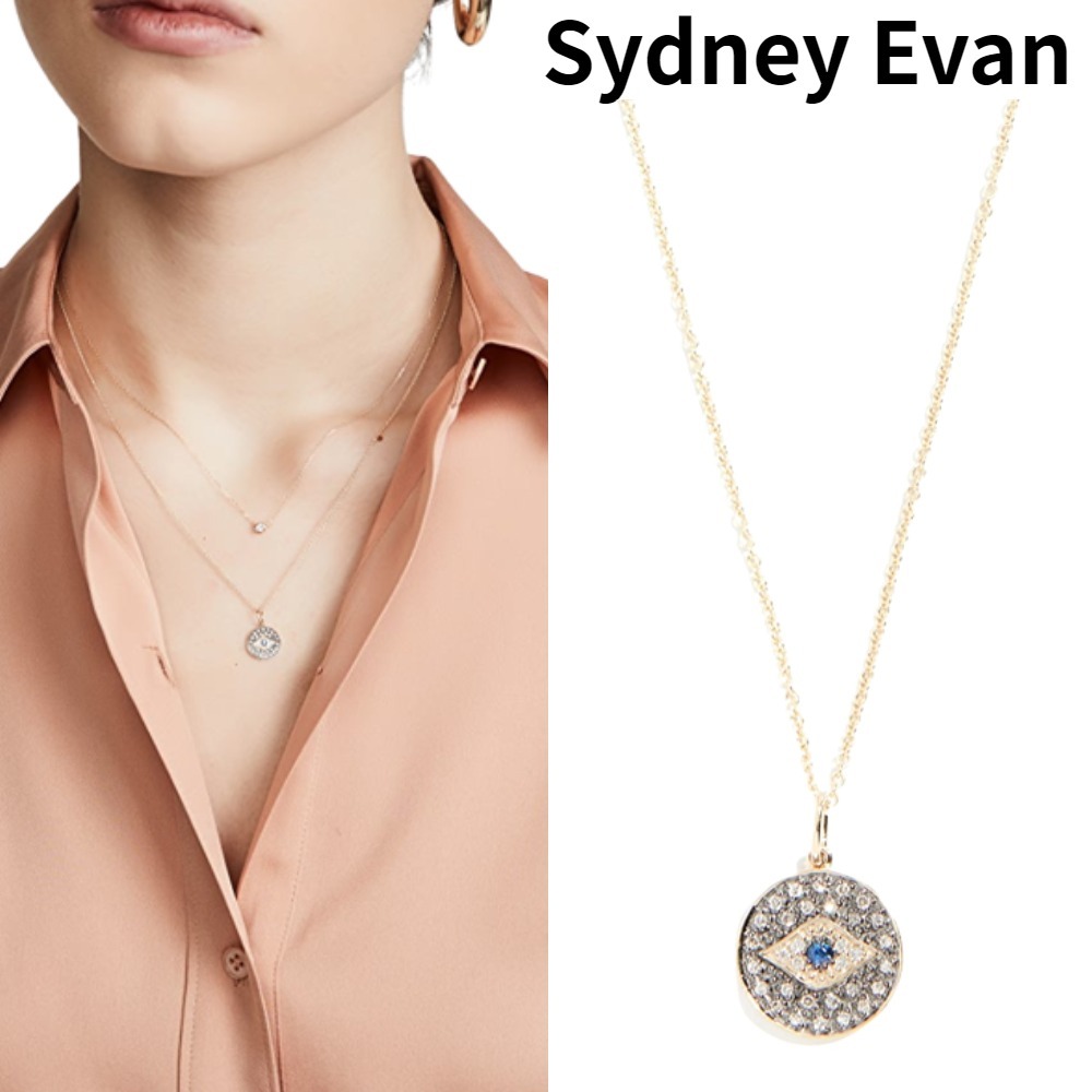 【Sydney Evan】14k Small Eye Disc Necklace