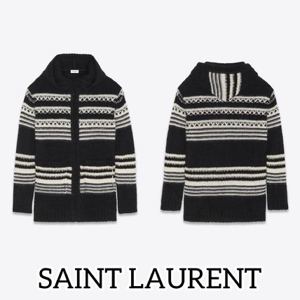 Saint Laurent Cardigans BAJA CARDIGAN IN STRIPED MOHAIR