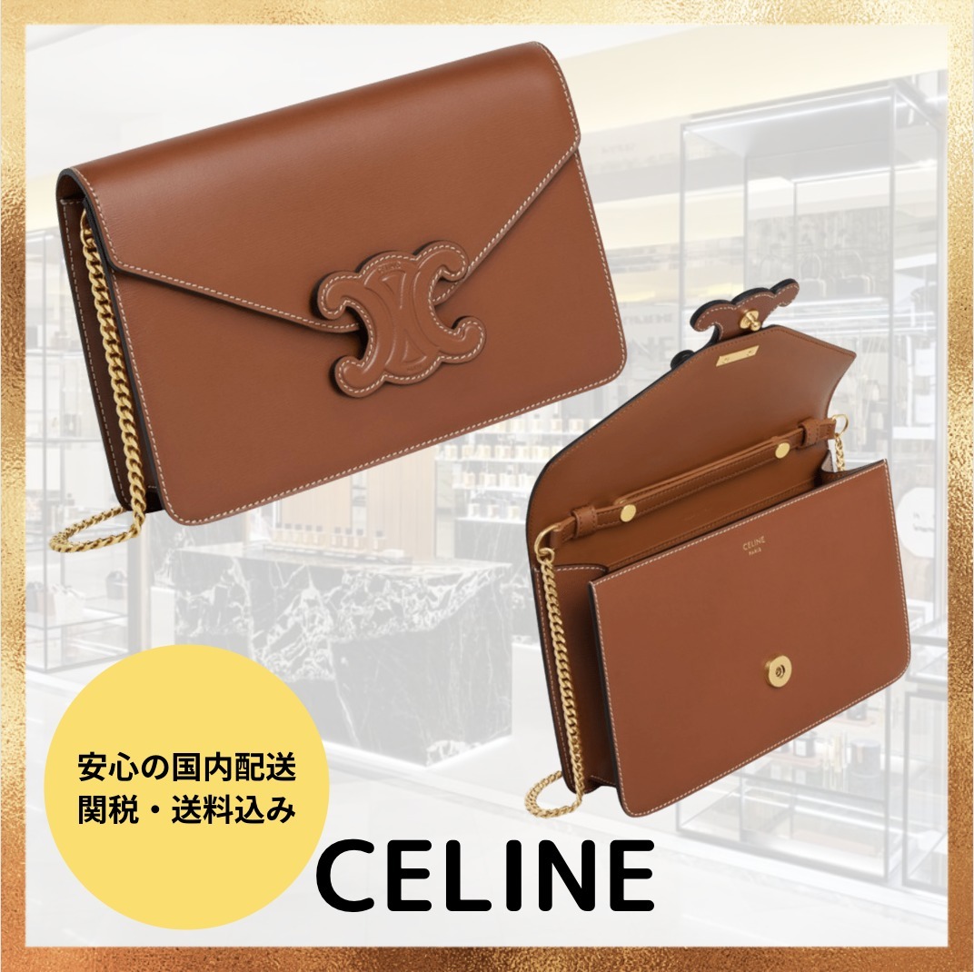 正規品販売! 関税込み【CELINE】 チェーンウォレット TRIOMPHE CUIR 長財布 正規品販売! 関税込み【CELINE】 チェーンウォレット TRIOMPHE CUIR 長財布