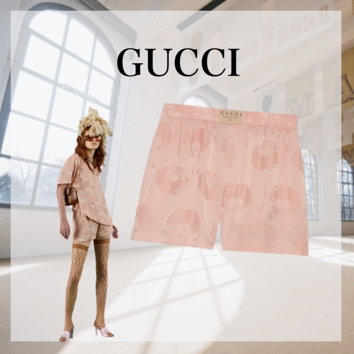□グッチ GUCCI□GGパターンとポピーのシルクショーツ【新作