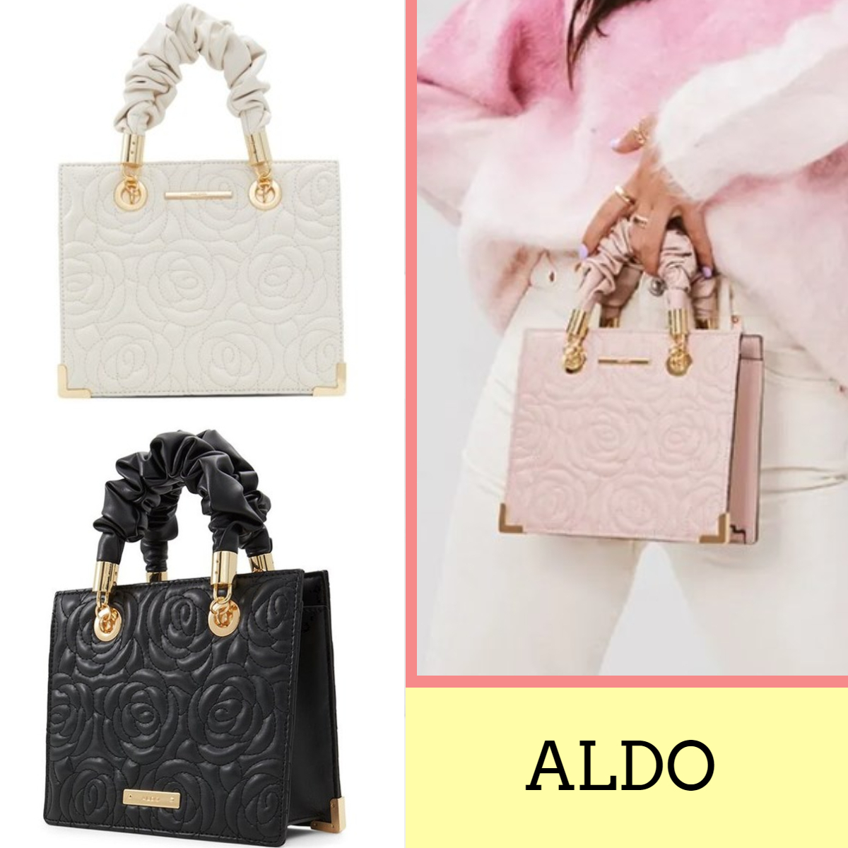 ★エレガントなバラ柄 キルト２way バッグ★日本未入荷★ALDO★