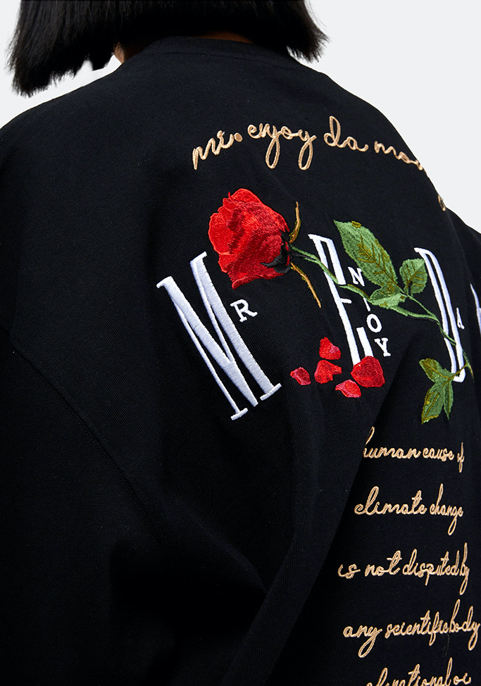 関送込み】MEDM*バラ刺繍LOGO 長袖Tシャツ/88rising/W220010 (MR