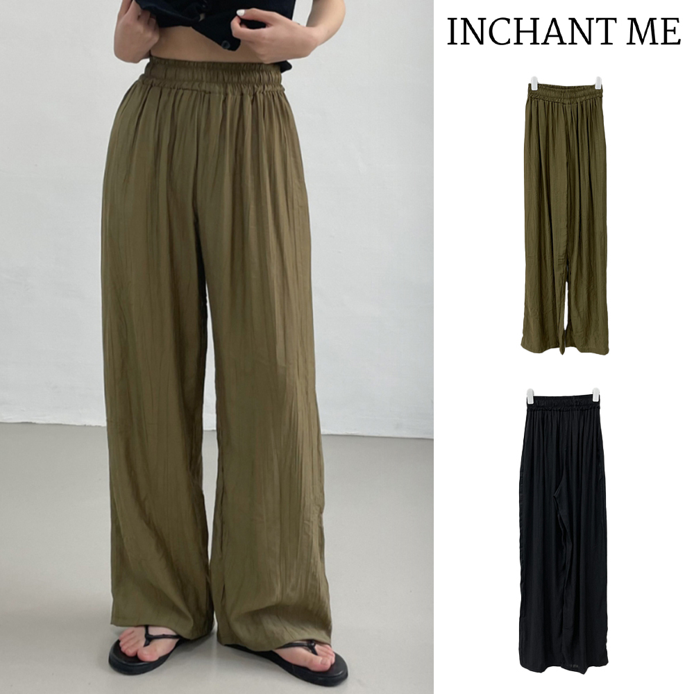 【INCHANT ME】Oel Wrinkle Long Wide Pants