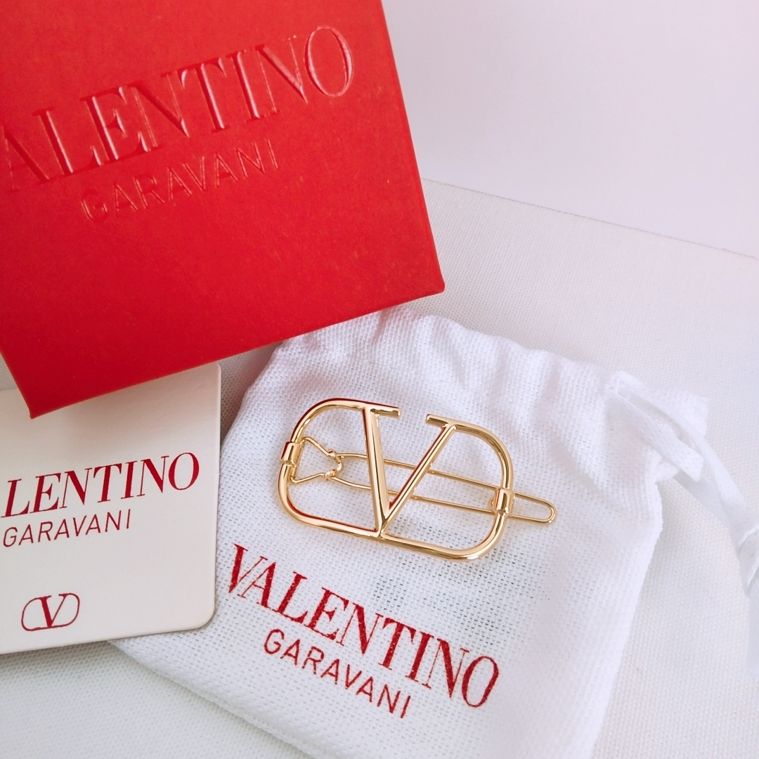 新品未使用】VALENTINO◇Vロゴ シグネチャーメタル ヘアクリップ ピン-