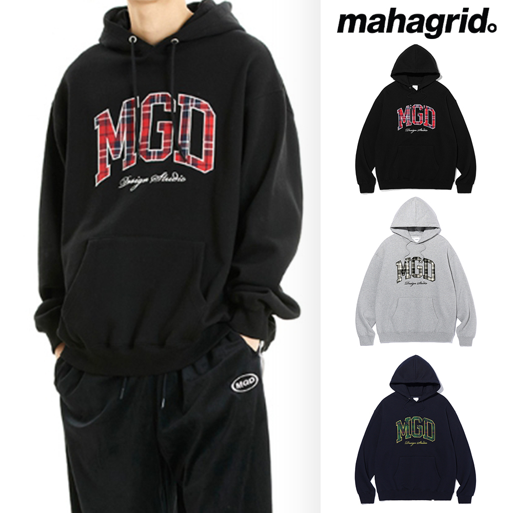 【mahagrid】22FW★ CHECK MGD COLLEGE HOODIE