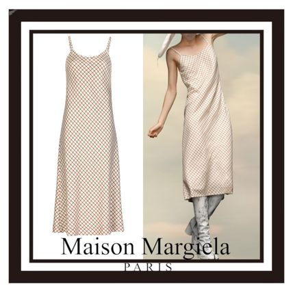 ストライプ Maison Margiela x ワンピース(レディース)|新作を海外 【お気にいる】 MAISON ドレス ピンストライプ MARGIELA ひざ丈ワンピース
