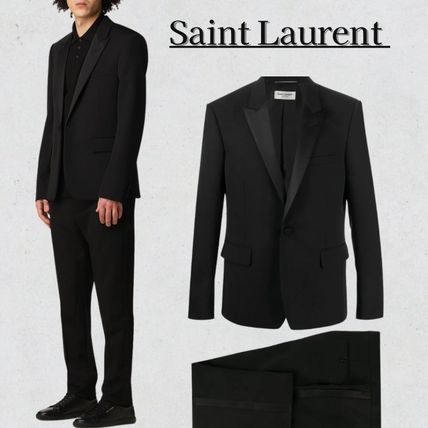 Saint Laurent x スーツ(メンズ) - 海外通販のBUYMA セールを開催する 高級 着用感少 スーツ シングル 緑系 超美品☆イヴサンローラン☆ジャケット☆M テーラードジャケット