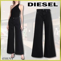 DIESEL】ディーゼル D-AKEMI ワイドパンツ ハイウエスト 黒 (DIESEL