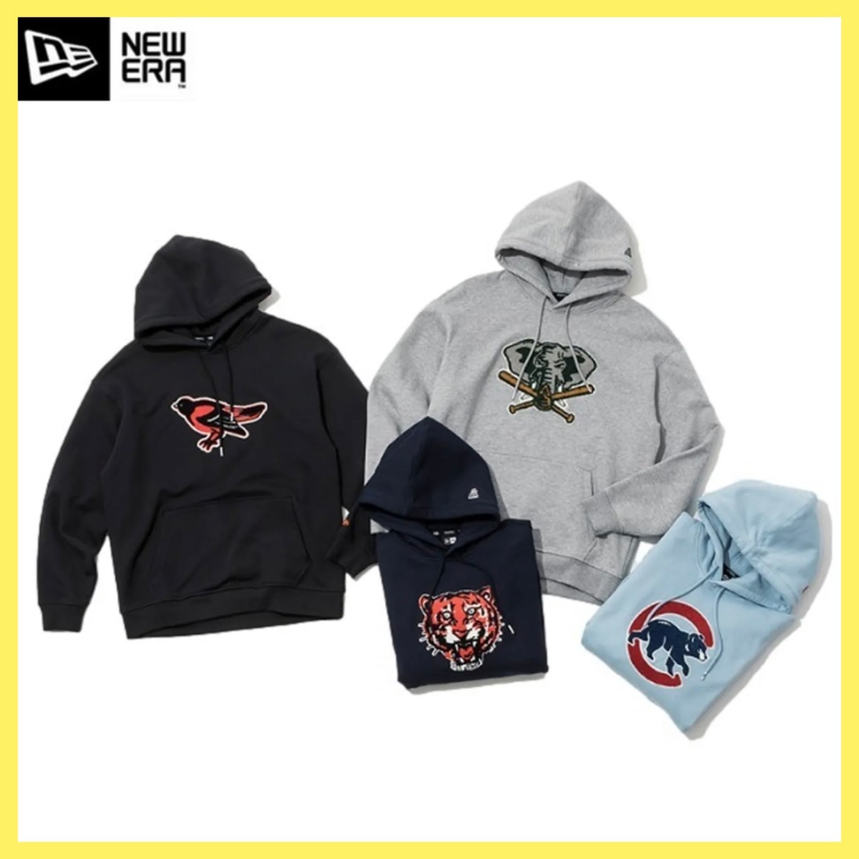 ☆Newera☆ MLB BOUCLE ロゴ パーカー フーディ 全4種