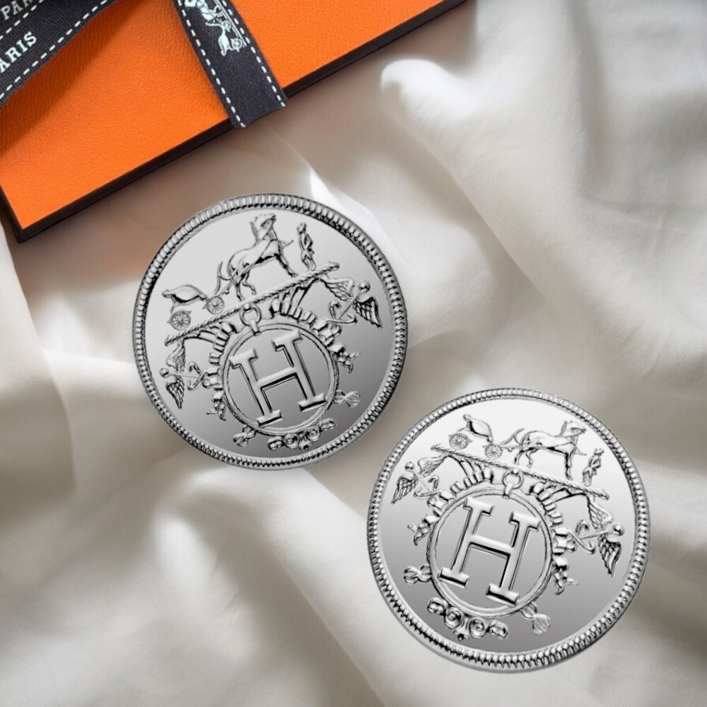 人気【Hermes】エクスリブリス Ex-Libris small シルバーピアス
