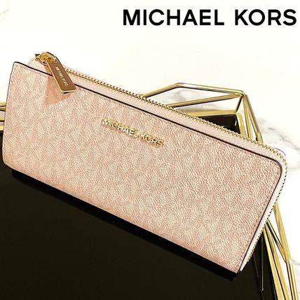 Michael Kors Long Wallets Monogram Faux Fur PVC Clothing Long Wallet  Logo