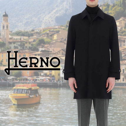 HERNO Chester Wool Cashmere Blended Fabrics Plain Bridal Chester Coats