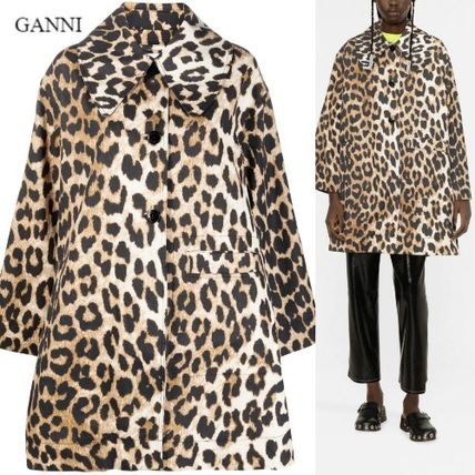 GANNI】オーバーサイズ レオパード キャンバス コート - www.akbara.ac.id 1500円のイヤリング 新品タグ付きGANNI 37400円 レオパードレインコート レインコート/ポンチョ