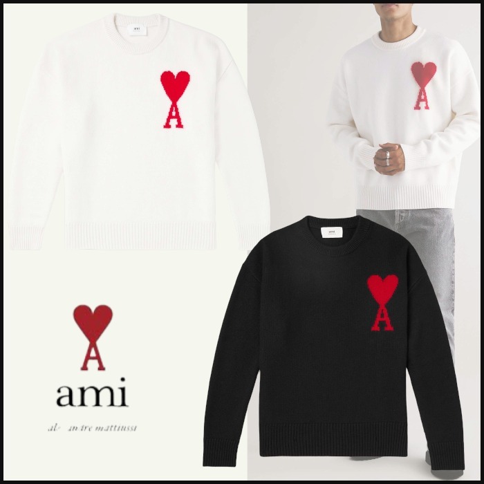 有名ブランド 関税込☆AMI セーター バージンウール PARIS☆ロゴインターシャ ニット・セーター 有名ブランド 関税込☆AMI セーター バージンウール PARIS☆ロゴインターシャ ニット・セーター