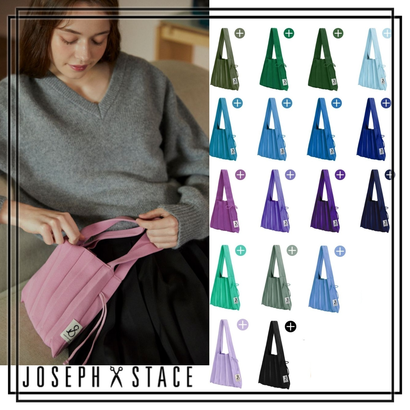 【JOSEPH&STACEY】Lucky Pleats Knit S 全14色 韓国 バッグ