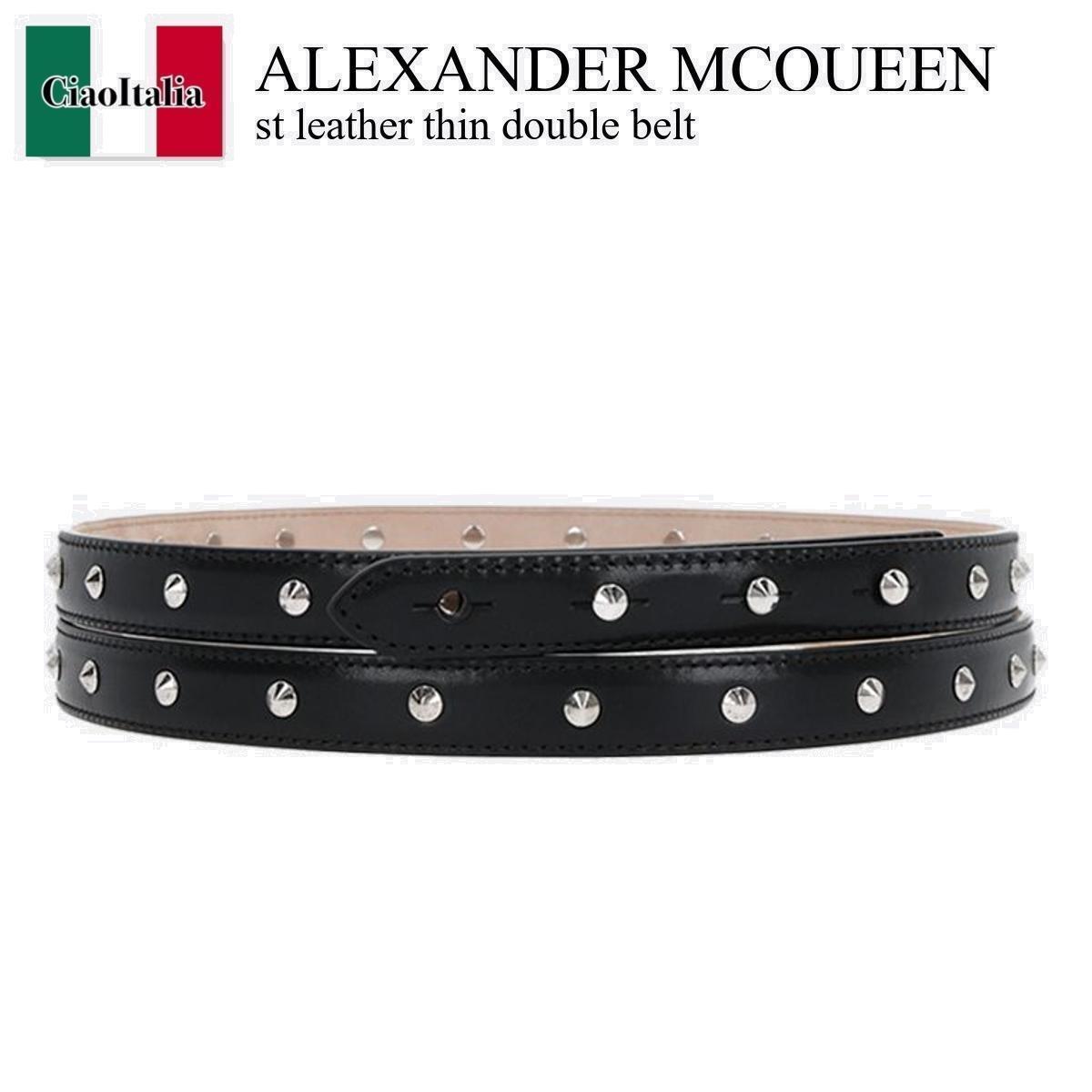 ベルト Alexander Mcqueen st leather thin double belt