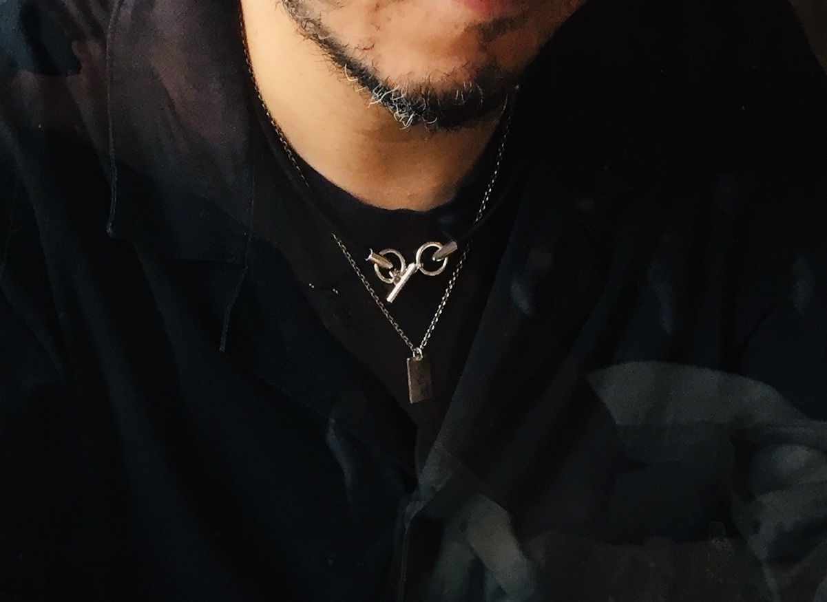 ネックレス・チョーカー Sterling Silver Bit / Mantel and Natural Leather Cord Choker