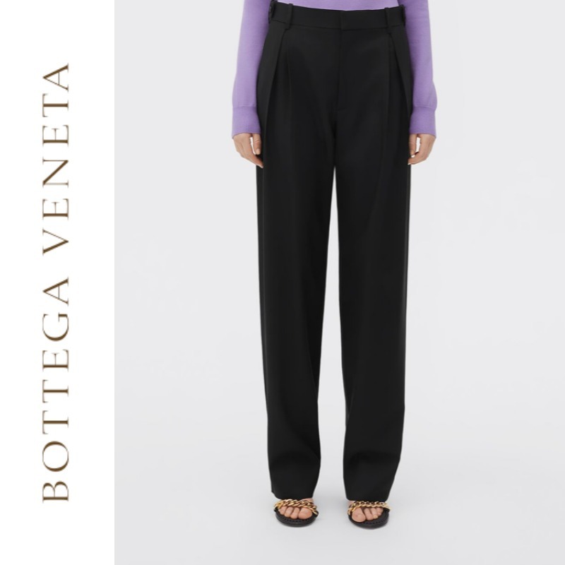 黒タタキSL/朱天黒 【美品】BOTTEGA VENETA ストレートウールパンツ