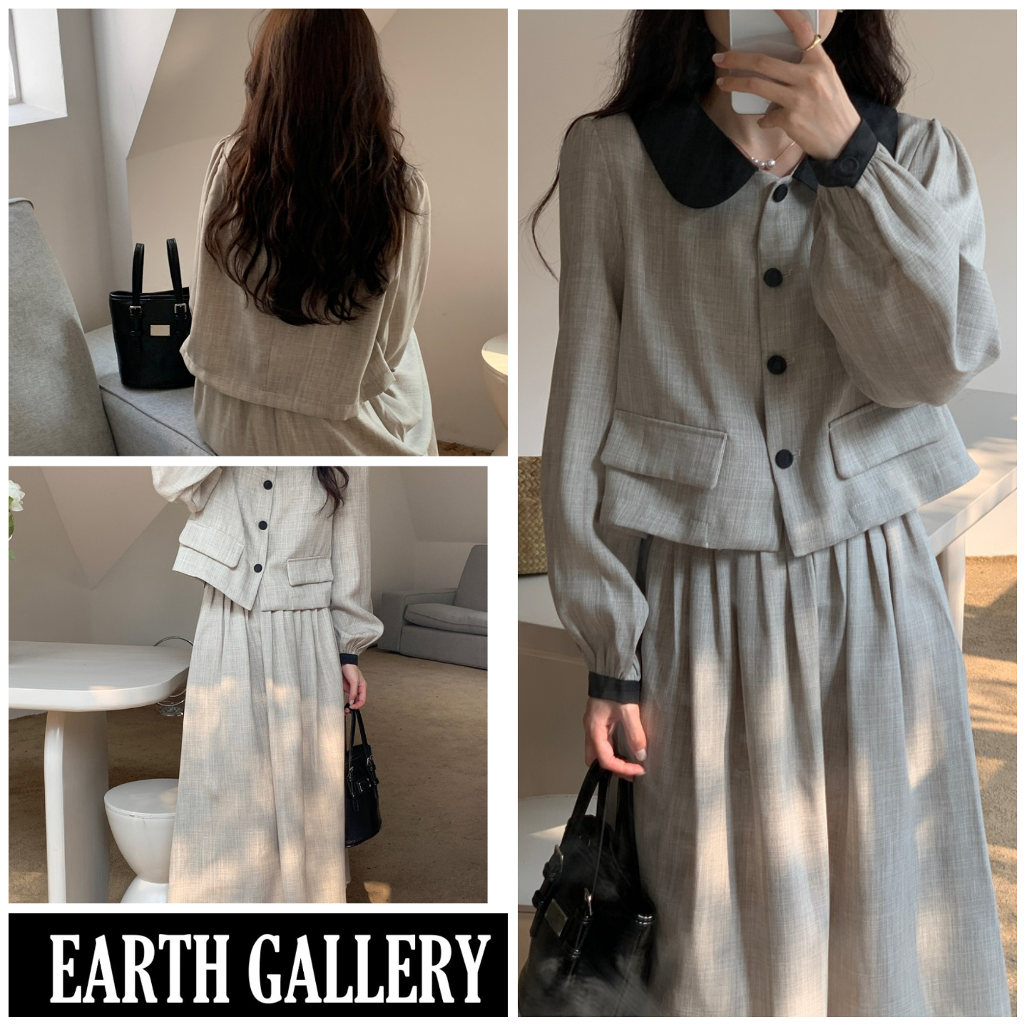 ロングスカート セットアップ ハイネックトップス 韓国 r2-223 シアー ハイネック トップス[品番：RKKW0002933]｜RAKUku