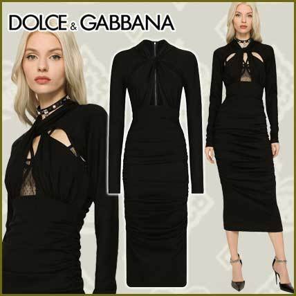 新作/DOLCE&GABBANA ロンゲットドレス ミラノリブ カットアウト 新作/DOLCE&GABBANA ロンゲットドレス ミラノリブ カットアウト