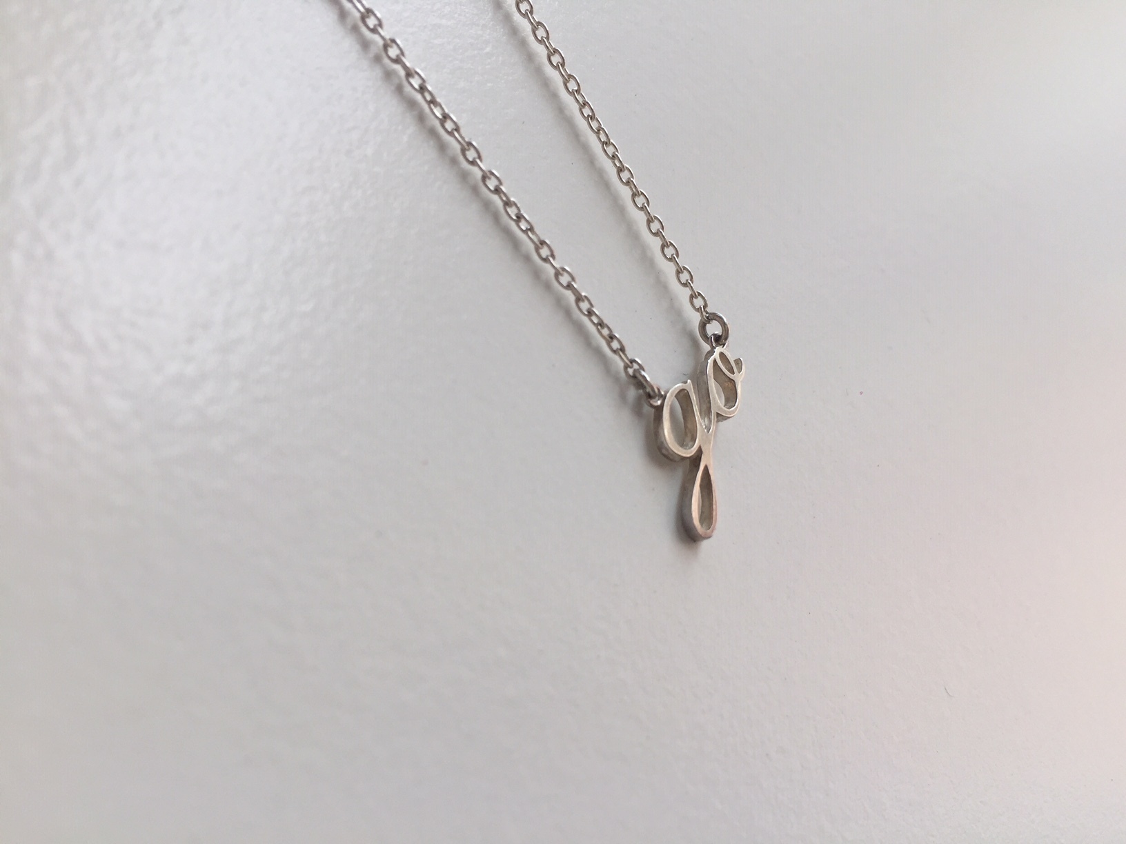 ネックレス・ペンダント Sterling Silver925 \"GO\" Pendant & Silver Necklace Chain