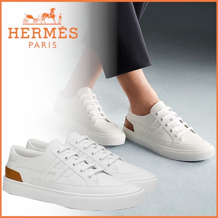 新作【HERMES】ディープ DEEP スニーカー 靴 メンズ ロゴ - www
