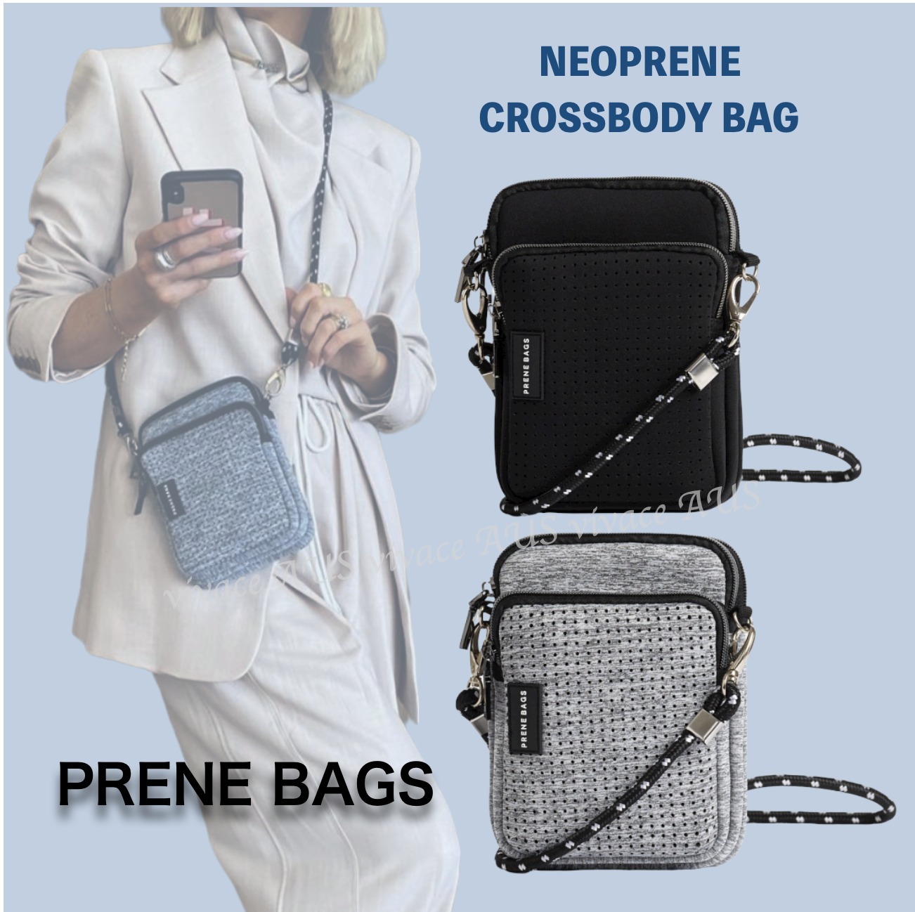 AU発【PRENE BAGS】軽量ショルダーバッグ★2種ストラップ付き★