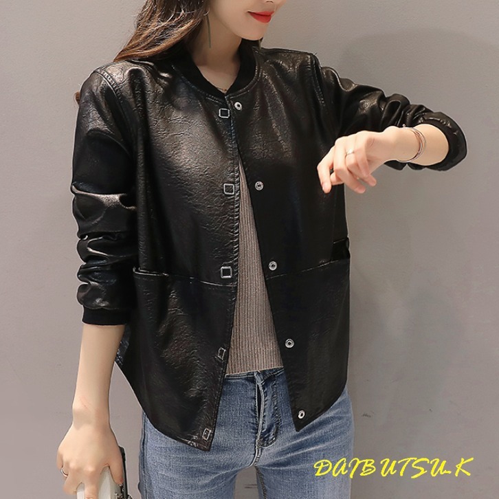 レザージャケット PU カジュアル 春秋コーデ 可愛い 韓国 3色
