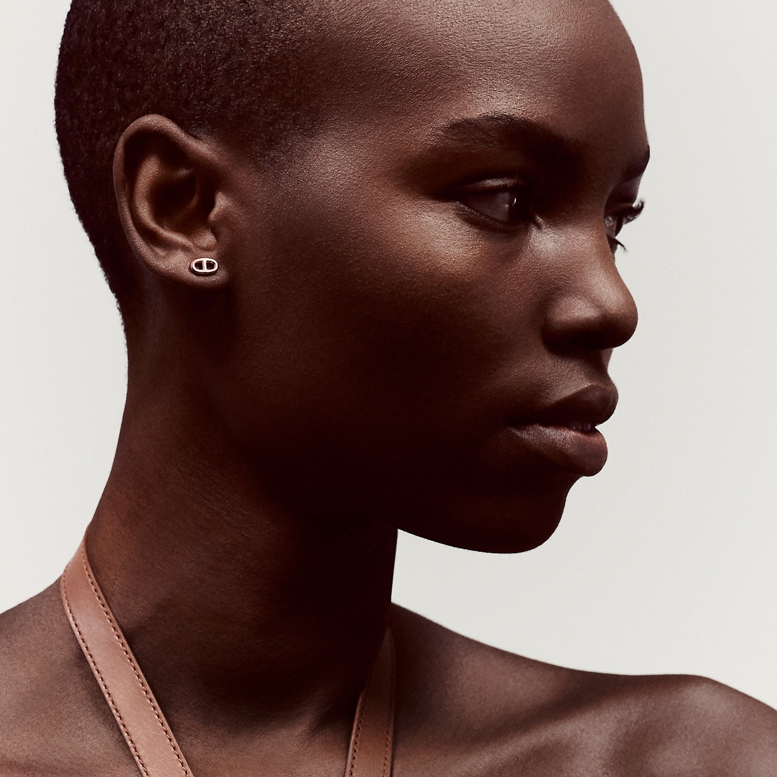 【HERMES】ミニ ピアス Chaine d'Ancre シルバー