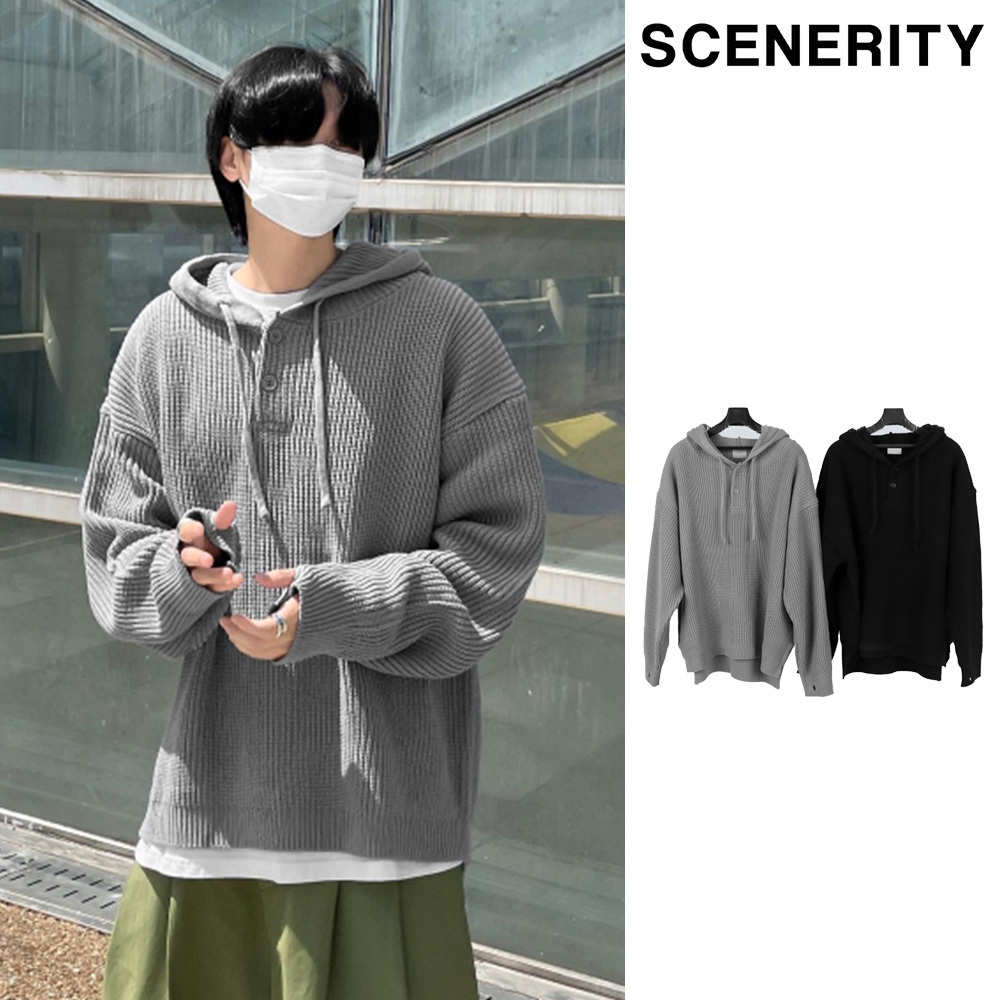 【SCENERITY】Balloon Over Hood Knit