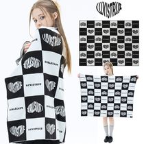 LUV IS TRUE(ラブ・イズ・トゥルー) ブランケット(ひざ掛け) LUV IS TRUE★韓国★MZ LOGO KNIT BLANKET ブランケット