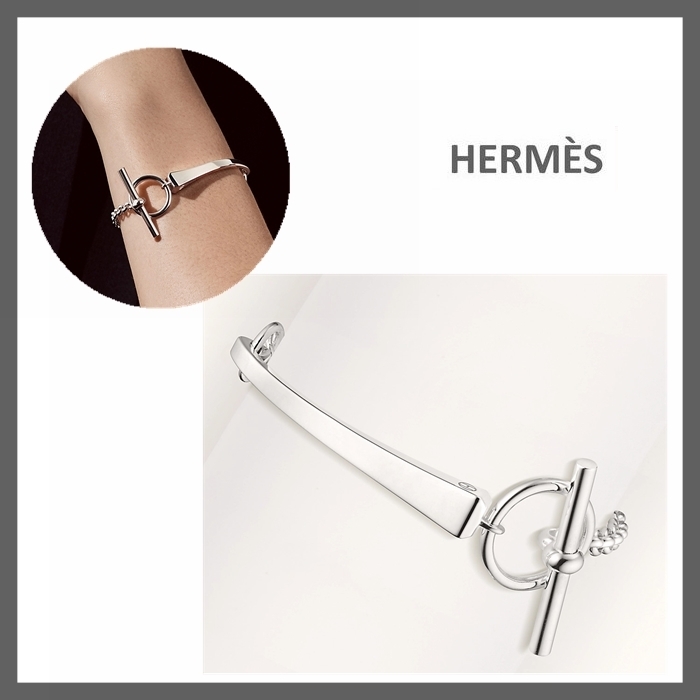 【Hermes】エレガント♪Clou de forge シルバーブレスレット