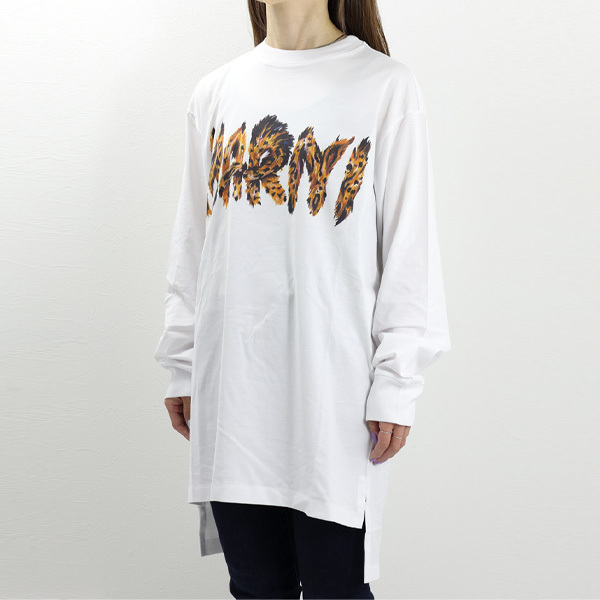 500円引きクーポン】 MARNI マルニ ロゴTシャツ ロンT 長袖 クルーネック スウェット レディースファッション 